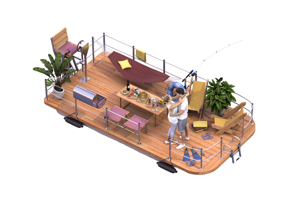 bateaux électriques sans permis, maquette 3D